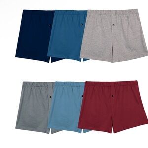 Fruit of the Loom Men's Boxer Shorts - Dark Blue, Light Blue, Gray, Red